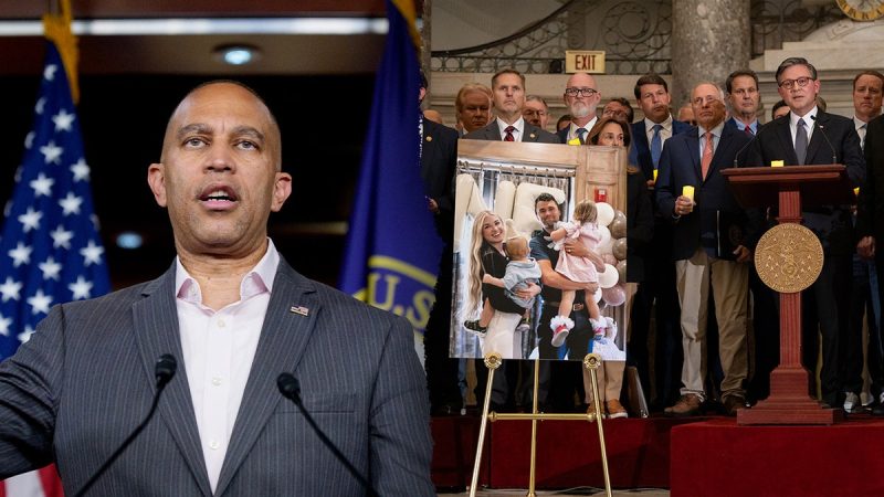 House Minority Leader Hakeem Jeffries, D-N.Y., organized a prayer vigil for the federal government on the ninth day of the ongoing shutdown.
The House Democratic leader organized the event, called the ‘Interfaith Rally and Faith Vigil for Health Justice,’ outside a church in Washington, D.C., on Thursday, featuring Christian, Jewish and Muslim faith leaders alongside other Democratic lawmakers.
They pushed congressional Republican leaders to find a bipartisan route to fund the federal government that also includes concessions from Republicans on healthcare policy.
House Democratic leaders’ appearance is a contrast to their absence from the Capitol Hill vigil held by GOP lawmakers last month in honor of assassinated conservative activist Charlie Kirk.
Several rank-and-file Democrats did attend that vigil, but when reporters asked Jeffries at the time why he was not there, he answered simply, ‘I had a meeting.’
At his event Thursday, Jeffries said, ‘I grew up in church learning, of course, that what the Bible teaches us is to stand up for the least amongst us — the lost, the left behind, those whose stations in life may not have always dealt them the best of hands.’
‘And unfortunately, what we’re dealing with right now in the United States Congress is a group of people who we sometimes say they go to church, and they pray on Sunday. But then they come to Washington, D.C., and they prey — p-r-e-y — on the American people for the rest of the week, prey on the poor, prey on the sick, prey on the afflicted.’
He referenced a verse from the New Testament, ‘We are troubled on every side, but not distressed, perplexed, but never in despair,’ to further hammer Republicans’ resistance to Democrats’ demands.
‘I think it’s fair to say that we’ve got trouble all around us. A hater in the White House, haters in the Congress, haters throughout the Cabinet, trouble all around us. But we’re not distressed because we believe in the resilience and the goodness of the American people,’ Jeffries said.
Other lawmakers who spoke included House Minority Whip Katherine Clark, D-Mass., and former Speaker Nancy Pelosi, D-Calif.
The government shut down at midnight on Oct. 1, the beginning of fiscal year (FY) 2026, after Democrats and Republicans failed to agree on a spending deal.
The House passed a bill last month to keep the federal government funded at FY2025 levels through Nov. 21. It was largely free of policy riders, save for an added $88 million in security spending for lawmakers, the White House, and the judicial branch. 
That measure, called a continuing resolution (CR), was aimed at giving congressional negotiators more time to strike a longer-term deal for FY2026.
But Democrats in the House and Senate were infuriated by being sidelined in federal funding talks. They have been pushing for an extension of Obamacare subsidies enhanced during the COVID-19 pandemic that are set to expire at the end of 2025.
Democrats have also introduced a counter-proposal for a CR that would keep the government funded through Oct. 31 while reversing the GOP’s cuts to Medicaid made in their ‘one big, beautiful bill.’
The counter-proposal would have also restored federal funding to NPR and PBS that was cut by the Trump administration earlier this year.
Republicans have panned that plan as a nonstarter full of partisan demands, while pointing out that Democrats have voted for a ‘clean’ measure similar to the GOP proposal 13 times during former President Joe Biden’s time in office.
Another speaker, the Rev. Leslie Copeland-Tune of the National Council of Churches, criticized Republicans’ policy bill during her remarks at the rally.
‘I declare to you today, not having healthcare for 24 million people so that rich people can be richer is terror on the Earth. I declare to you today that cutting food stamps and SNAP and other food programs is terror on the Earth,’ she said. 
‘We pray, Oh God, that you would turn stony hearts to flesh and turn those who would do wrong to make them do right. God, we pray that you would help us to meet this moment, to do our assignment, and to be courageous while we do it.’
Senate Democrats have now sunk the GOP’s plan in six separate votes and are poised to do so again on Thursday.
This post appeared first on FOX NEWS